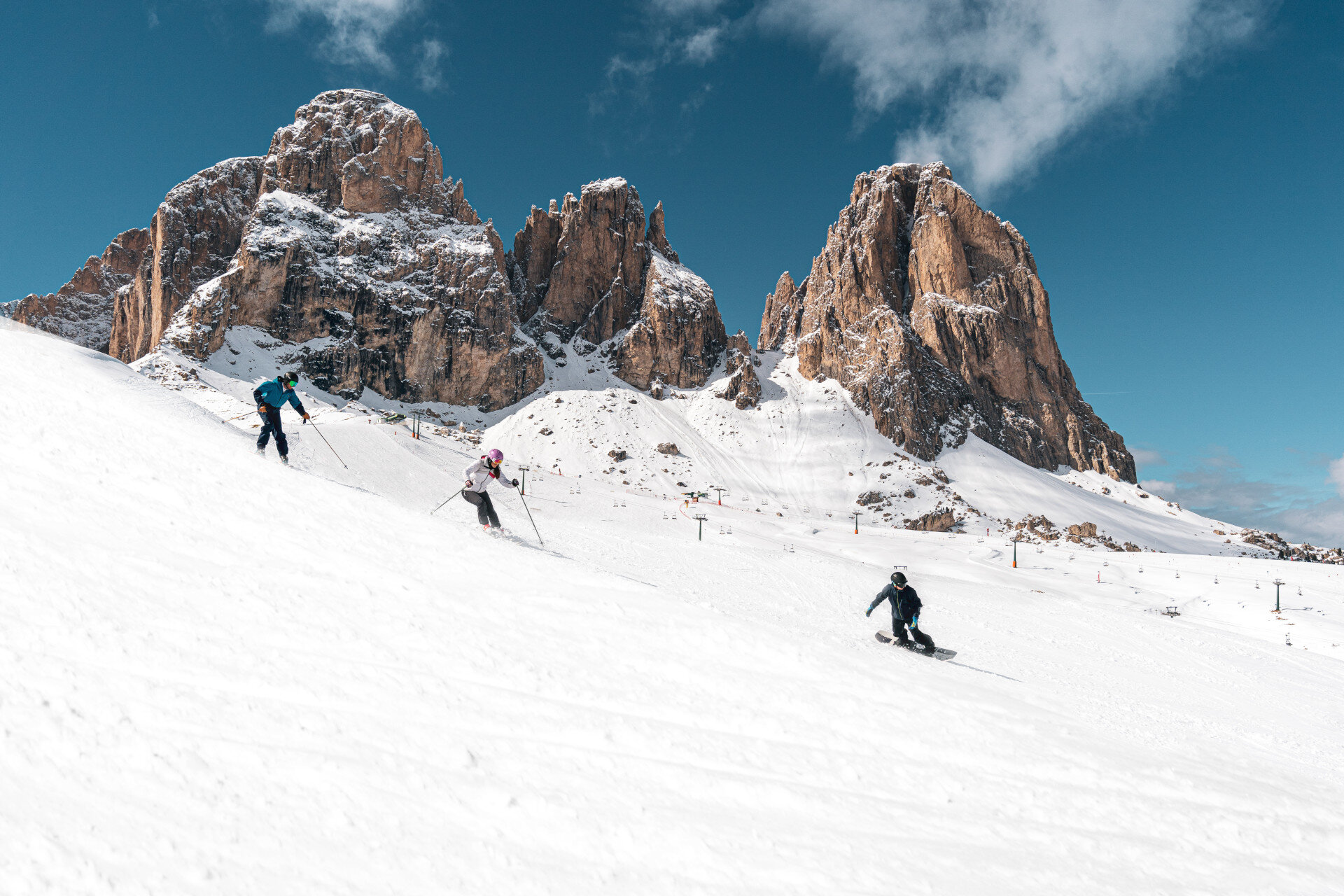 Pista da sci ai piedi del Sassolungo | © Mattia Rizzi - Archivio Immagini ApT Val di Fassa