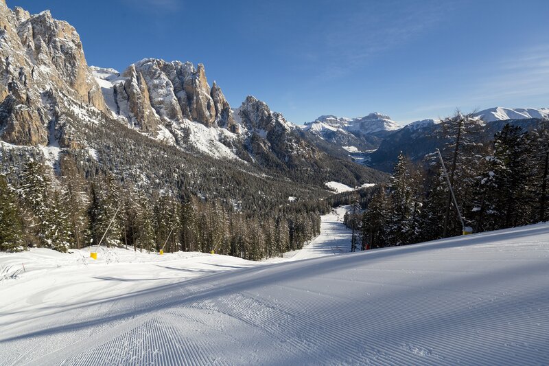 Piste da sci sulla ski area Catinaccio | © Nicolo Miana - Archivio Immagini ApT Val di Fassa